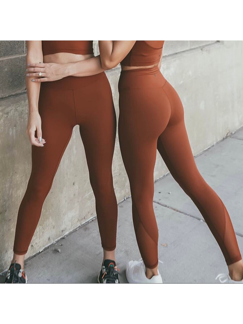 Stori Leggings Womens 4 Brown Orange Alibi Cropped Brandy Yoga Pilates Athletic